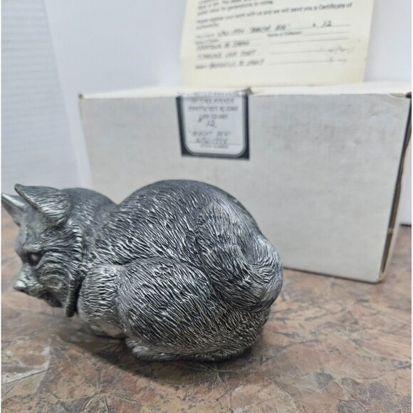 W.T. Wilson - Willow Wood Collection - Pewter Bobcat Den Figurine - WTW- 1994 - Picture 5 of 10